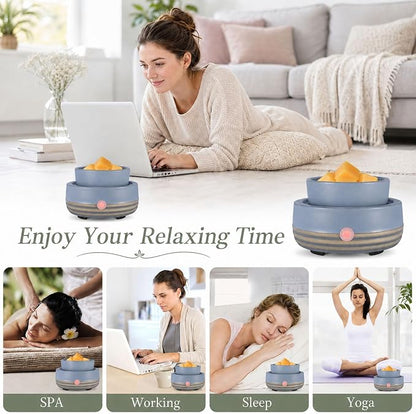 Candle Wax Melt Warmer with Timer Ceramic Electric Wax Melt 4-in-1 Oil Burner Adjusting Temperature Fits Yankee Large Jar Scented Candle for Home Decor Birthday Gifts for Women Mom Grandma Girls Blue