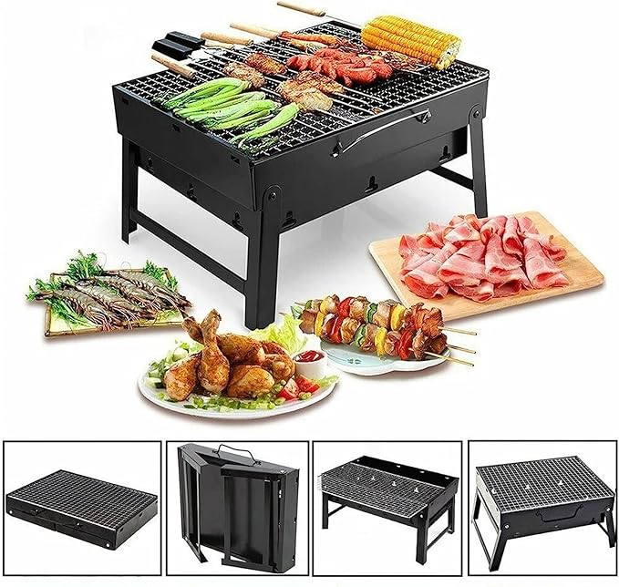 BBQ Grill Outdoor Charcoal Grills Small BBQ Folding Portable Charcoal Outdoor Camping Picnic Burner FoldableCharcoal Camping Barbecue Oven