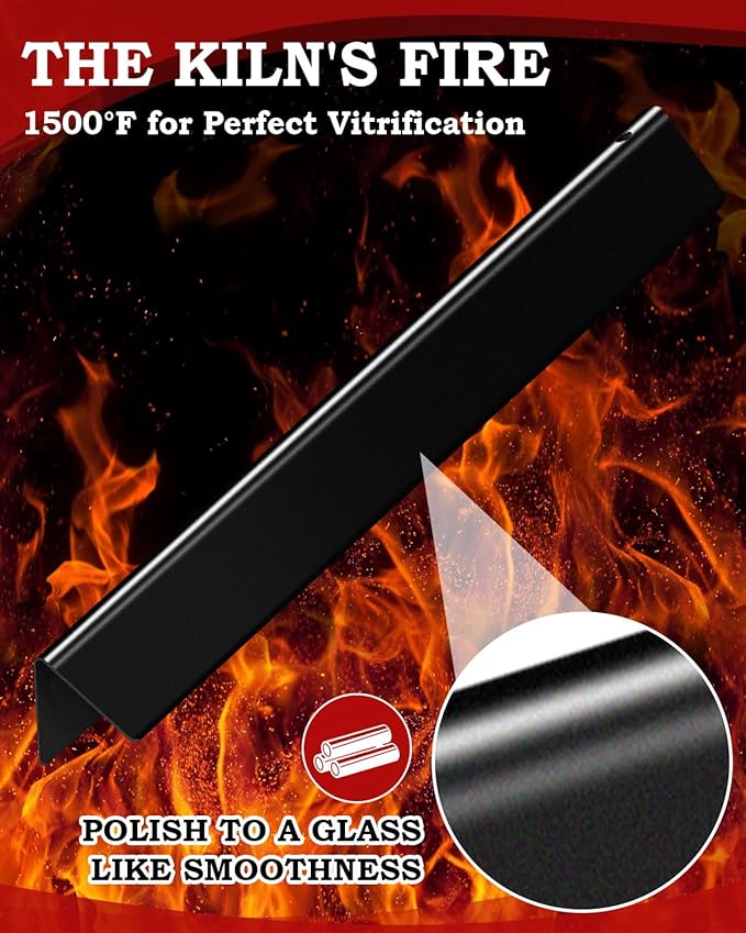 15.3 inch Flavorizer Bars Replacement for Weber 67046 Spirit 300 & Spirit II 300 Series Grill Parts with Front Control, 5 PCS Porcelain Enameled Steel Flavor Bars
