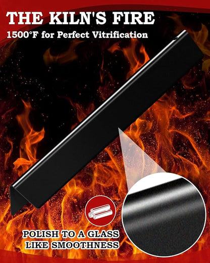 15.3 inch Flavorizer Bars Replacement for Weber 67046 Spirit 300 & Spirit II 300 Series Grill Parts with Front Control, 5 PCS Porcelain Enameled Steel Flavor Bars