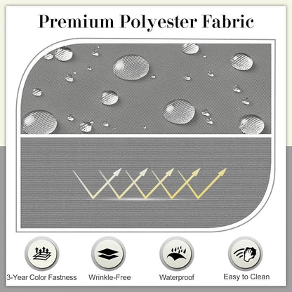 Cozyide Outdoor Chair Cushions, Waterproof Patio Seat Cushions with Adjustable Straps, Square Corner Patio Chair Cushions for Garden, Light Grey, 18.5x16x3 Inch (Pack of 4)