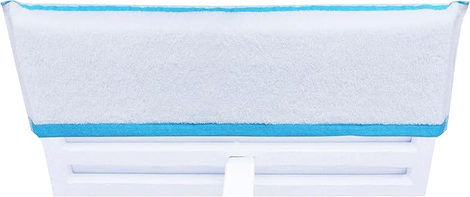 COTTON CRAFT Pool Lounge Chair Cover - 2 Pack Terry Towel Chaise Lounge Cover - Soft Cotton Absorbent Striped Towel Beach Chair Cover - Oversized 32 in W x 82 in Length x 7 in Pocket – White Aqua