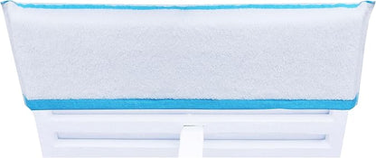 COTTON CRAFT Pool Lounge Chair Cover - 2 Pack Terry Towel Chaise Lounge Cover - Soft Cotton Absorbent Striped Towel Beach Chair Cover - Oversized 32 in W x 82 in Length x 7 in Pocket – White Aqua