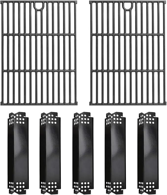 SafBbcue Grill Replacement Parts for Expert Grill 5 Burner 720-0968 Parts, Cooking Grates and Heat Plates for Expert Nexgrill 720-0968C Replacement Parts 5 Burner, Grid & Heat Shield for Expert Grill