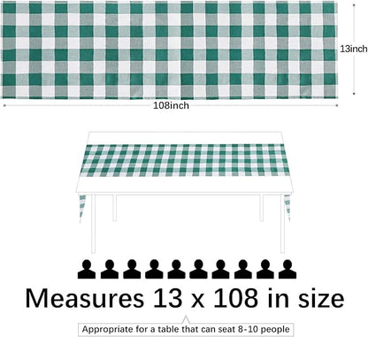 B-COOL Plaid Table Runners Checkered Fabric - St. Patrick's Day 2PCS Rectangle 13x108 Inch Festival Themed Buffalo Table Cloth for Indoor Outdoor Use Table Cover for Kitchen Home BBQs Parties