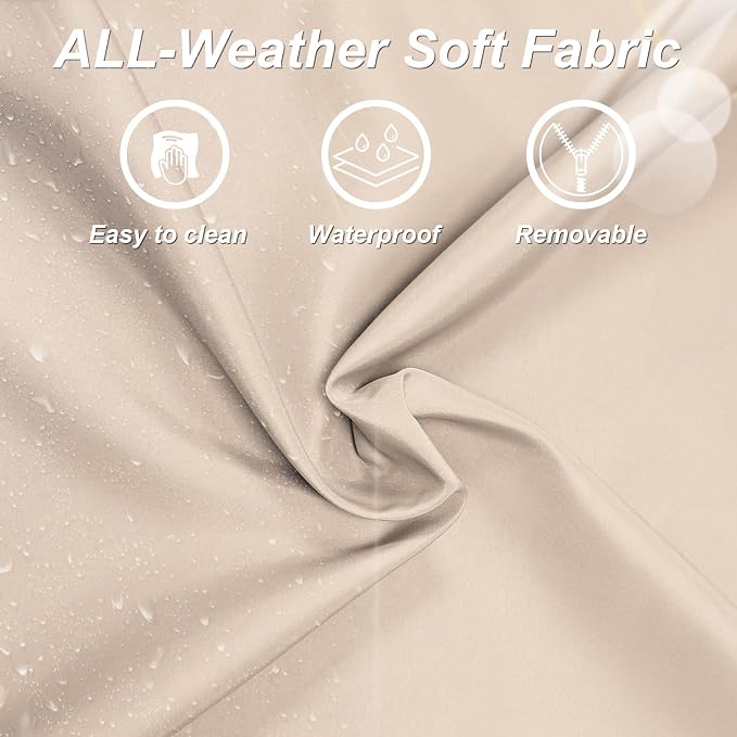 ALAULM Aluminum Patio Furniture Set with 2 Swivel Chairs 10-seat Metal Outdoor Furniture Patio Sectional Sofas Patio Conversation Set w/5.1" Cushions for Patio, Backyard, Poolside-Sand
