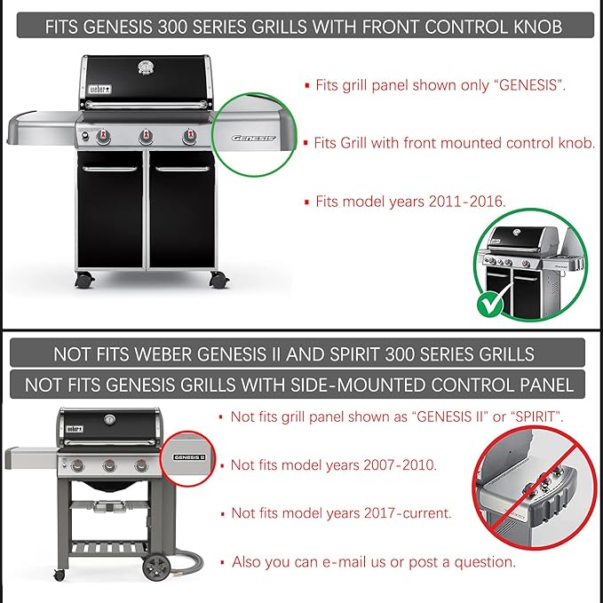 62752 Grill Burner 7620 7621 Flavorizer Bars 65505 Heat Deflectors Replacement Parts for Weber Genesis Grill Parts 300 Series with Front Control E-310 E-320 E-330 S-310 S320 S-330 EP-310 EP-320 EP-330