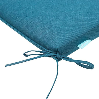 QILLOWAY Outdoor Indoor Chair Pads,Seat Cushions, Square Foam Dining Chair Patio Cushion Set of 4, All Weather, 17" Lx17 Wx3 D (Peacock Blue)
