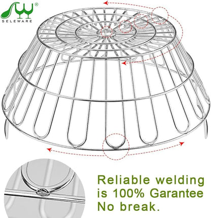Seleware Innovative Stainless Steel Lump Charcoal Fire Basket, Grill Baskets for the Large Big Green Egg, Primo Kamado and Large Grill Dome, 14 Inch Diameter