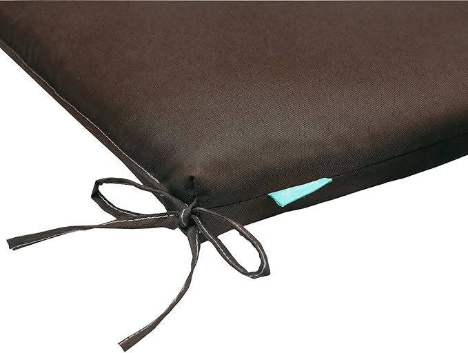 QILLOWAY Outdoor Indoor Chair Pads,Seat Cushions, Square Foam Dining Chair Patio Cushion Set of 4, All Weather, 17" Lx17 Wx3 D (Coffee)