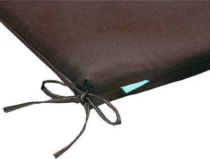 QILLOWAY Outdoor Indoor Chair Pads,Seat Cushions, Square Foam Dining Chair Patio Cushion Set of 4, All Weather, 17" Lx17 Wx3 D (Coffee)