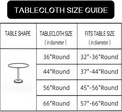 Walrus Round Vinyl Fitted Tablecloth with Flannel Backing Elastic Edge Design Table Cover Waterproof Oil-Proof PVC Table Cloth Stain-Resistant Best for 37"-44" Round