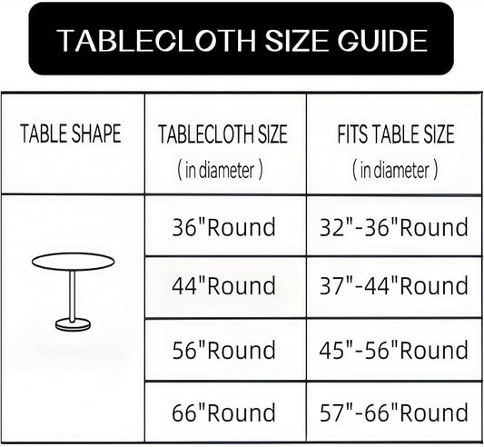 Walrus Round Vinyl Fitted Tablecloth with Flannel Backing Elastic Edge Design Table Cover Waterproof Oil-Proof PVC Table Cloth Stain-Resistant Best for 45"-56" Round