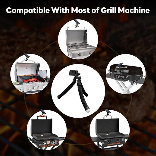 Grill Light for Blackstone Griddle & Weber Grill, Octopus Rechargeable Solar Powered BBQ LED Light with Motion Sensor for Outdoor, Grilling Accessories for Camping, Gifts for Men Husband Dad
