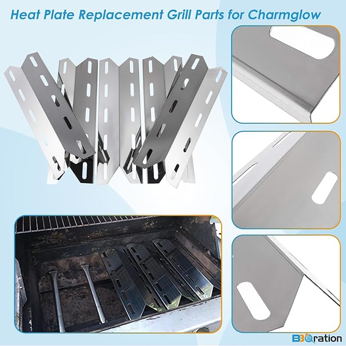 Stainless Steel Repair Kit Replacement Parts for Nexgrill 720-0025, 720-0234, 720-0289, Charmglow 720-0234, 720-0289, Kirkland 720-0025 Grill Burner Tube, Heat Plates
