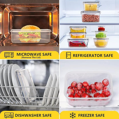 52 PCS Food Storage Containers Set with Airtight Lids (26 Lids &26 Containers) - BPA-Free Plastic Food Container for Kitchen Storage Organization, Salad Fruit Lunch Containers with Labels & Marker | (26 Lids &26 Containers) Food Container for Kitchen S...