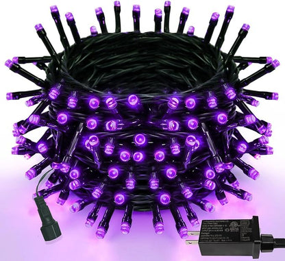 75.8FT 200 LED Extendable Purple Halloween String Lights Indoor Outdoor | Timer & Memory Function & 8 Modes Plug in String Lights Waterproof for Creepy Halloween Tree Roof Haunted House Decorations