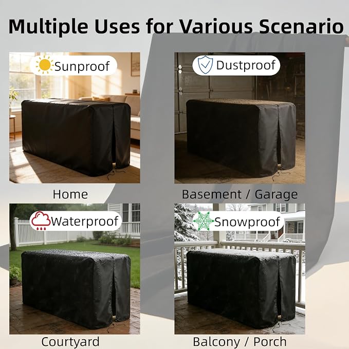 Customized Size Refrigerator Cover for Fridge/Freezer/Cold Rooms | Customized Size Shape Accessories,Waterproof Dustproof Heavy Duty Oxford Fabric,for Outdoor Indoor Use(Black/Gray/Beige)