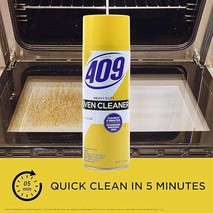 Formula 409 Heavy Duty Oven and Grill Cleaner Spray, Lemon Scent, Cuts Baked-On Grease and Grime on Contact, Fume-Free Aerosol, 5-Minute or Overnight Deep Clean, 14.5 Oz - 6 Pack