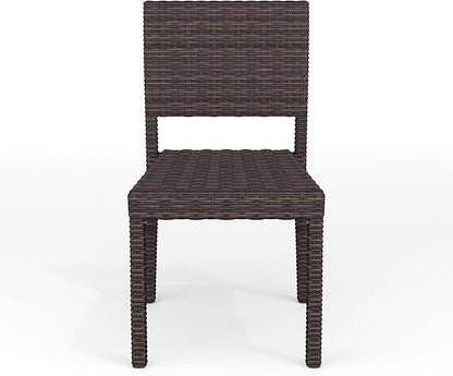 Martha Stewart Bedford Indoor-Outdoor Stackable Patio Chair with Rattan Wicker Finish in Brown