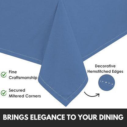 Table Cloth Rectangle 52x70, Kitchen Dining Indoor Outdoor Buffet Table Cover 100% Cotton Tabletop Table Cloth Decoration Parties BBQ Machine Washable, Sky Blue