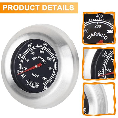 3" BBQ Thermometer Gauge for Dyna Glo Grill Accessories DGN405DNC DGN576DNC-D, Master Forge BG179A BG2614B Parts, Accurate Heat Indicator for cuisinart, Stok, Uniflame, Backyard Grill Parts 700F