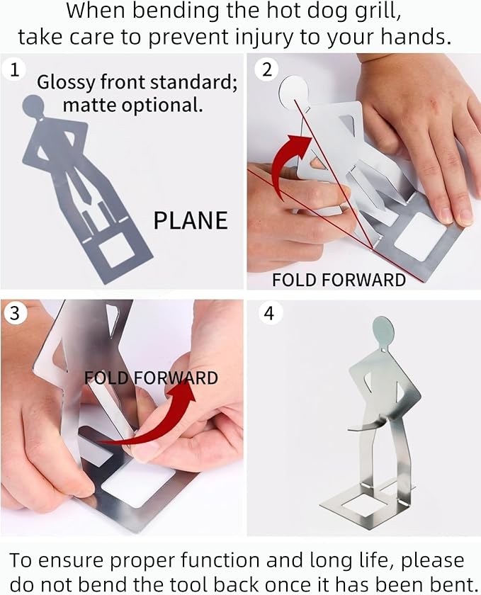 10PCS Funny Hot Dog Holder and Sausage Stand-Standing Man Sausage Barbecue Rack-Hot Dog Grill Holder Man-Portable Reusable Stainless Steel Hotdog and Sausage Roaster for Camping,Road Trip