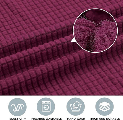 LURKA Stretch Oversized Sofa Slipcovers 1 Piece Couch Covers for 3 Cushion Couch Sofa Furniture Protector Full Sofa Covers with Elastic Bottom for Kids and Pet (X-Large, Wine)
