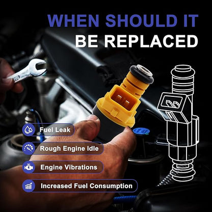 HiSport Fuel Injector 0280150943 4Holes 1PC Compatible with Ford, Lincoln, Mercury Vehicles 4.6L 5.0L 5.4L 5.8L E150, E250, E350, F150, F250, F350, Mustang Expedition Thunderbird Replaces 0280150939