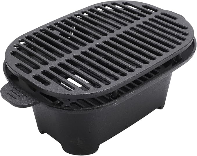 Generic Japanese Hibachi Charcoal Grill Efficient Cast Iron Cooking Stove for BBQs and Picnics, Compact and Portable Outdoor Grill Stove for Backyard Camping