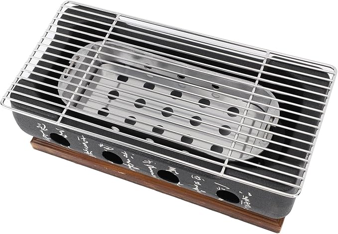 Semme Charcoal Hibachi Grill Japanese Grill Japanese Portable BBQ Stove Compact Charcoal Barbecue with Quick Heating for Camping Outdoor Cooking (XL)