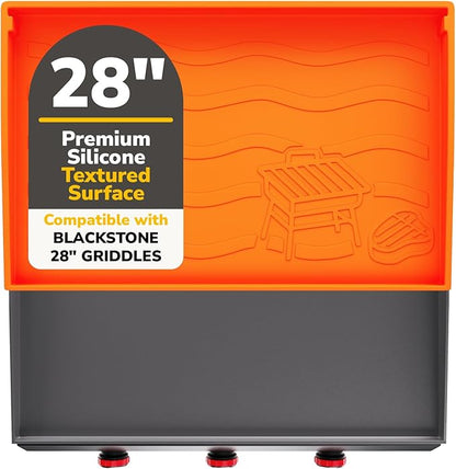 28" Silicone Griddle Mat for Blackstone, Upgraded Full-Coverage Griddle Protector for Flat Top Grill, Heavy Duty Food-Grade Silicone Grill Mat, Protective Griddle Cover for Dirt, Rust & Debris