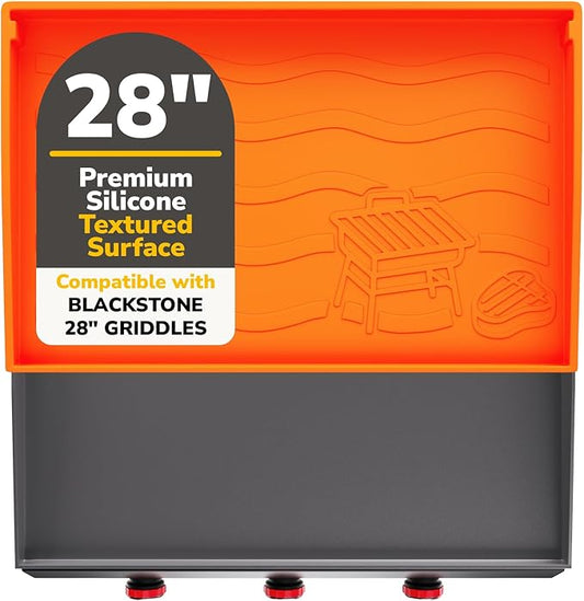 28" Silicone Griddle Mat for Blackstone, Upgraded Full-Coverage Griddle Protector for Flat Top Grill, Heavy Duty Food-Grade Silicone Grill Mat, Protective Griddle Cover for Dirt, Rust & Debris