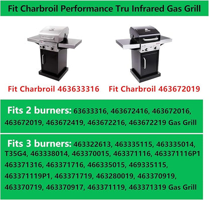 Hongso Grill Grates for Charbroil 2 Burner 463633316 463672416 463672016 463672019 463672419 463672216 Performance Tru Infrared Model, 17 Inch Porcelain Emitter Plates Replacement Part for G460-0500-1