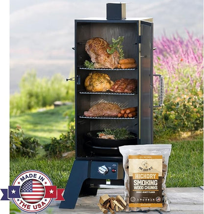 3.5 Lb. Hickory Wood Chunks by Mr. Bar-B-Q, Alternative for Charcoal Briquettes Can be Use on Gas, Wood Chunks for Smokers, Natural Hickory Smokey Flavor for Smoking, Grilling & BBQ, Camping Essential