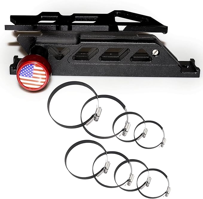 Adjustable Roll Bar Fire Extinguisher Mount Holder for Jeep Wrangler TJ JK JKU JL UTV Polaris RZR Ranger Camper Van, Aluminum, Quick Release, Upgrade