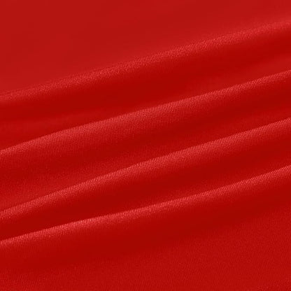 NEWISHER Round Fitted Table Cover Spandex Stretch Tablecloth 48 inch | Elastic Edged Table Cloth, Red Table Top Cover, Washable Tablecloth for Dining Picnic Patio