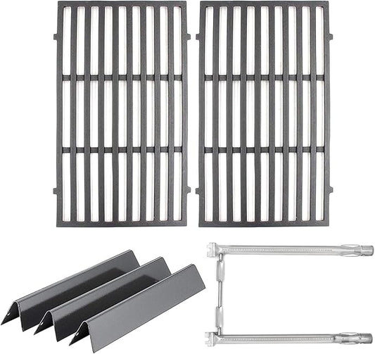 Hongso 17.5" Grill Grates, 15.3" Flavorizer Bars, 18" Burner Tubes, Replacement Parts for Weber Spirit 200 Series E/S 210 215 220, Spirit II 210 & GS4 II E-210, E-220 Grill (Front-Mounted Control)