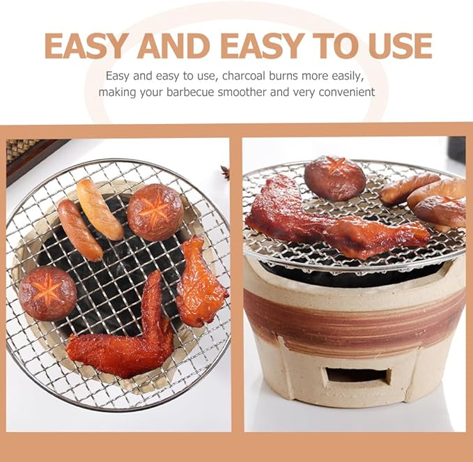 1set Grill Indoor Hibachi Grill Indoor Charcoal Gas Outdoor Barbecue Stove Outdoor Cooking Accessories Old Clay Stove Small Clay Portable