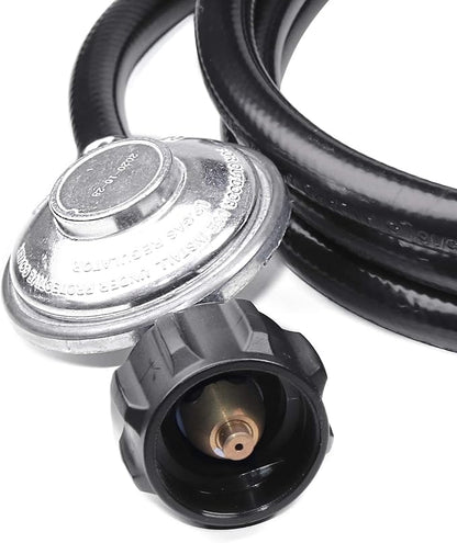 DOZYANT 8 Feet Universal QCC1 Low Pressure Propane Regulator Grill Replacement with 8 FT Hose for Most LP Gas Grill, Heater and Fire Pit Table, 3/8 inch Female Flare Nut