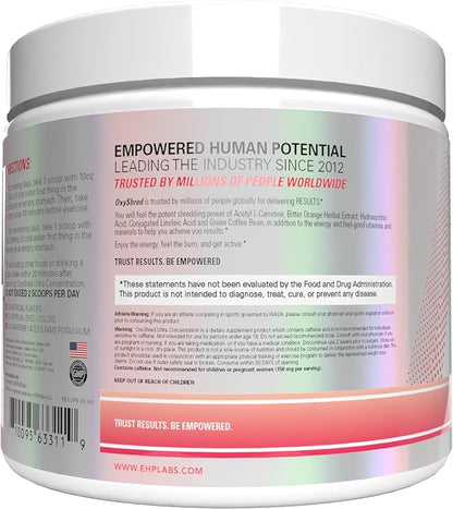 EHP Labs OxyShred Pre Workout Powder - Juicy Watermelon, 33 Servings | Supports Energy, Focus and Endurance with Acetyl L Carnitine and L Glutamine, Thermogenic Formula, Sugar Free, Zero Jitters