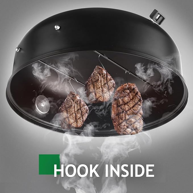 Black Outdoor BBQ Grill, Barrel Charcoal Grill，Camping Barbecue Grill for Patio Backyard Garden Picnic,Food Smoker BBQ grill Charcoal Grill for Backyard Patio Outdoor 19"W x 19"L X 31"H
