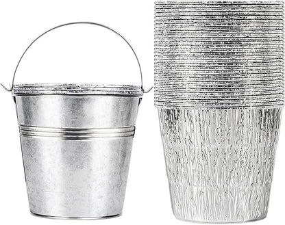 30-Pack Grease Liner and 1 Pack Sliver Bucket, Grill Drip Cups Compatible for Traeger Pro Series 575/780, 22/34 Series, Grill Accessories and Drip Tray Liner
