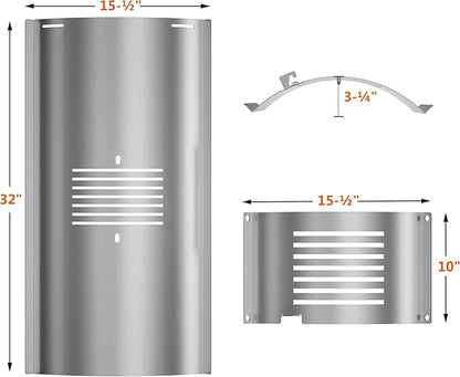 Flame Broiler Kit for Pit Boss Pro Series 1100(PB1100PS1) Pellet Grills - Pitboss Heat Deflector Includes Slide Cover and Bottom Kit, Pit Boss Smoker Grill Replacement Parts, Pitboss Heat Diffuser