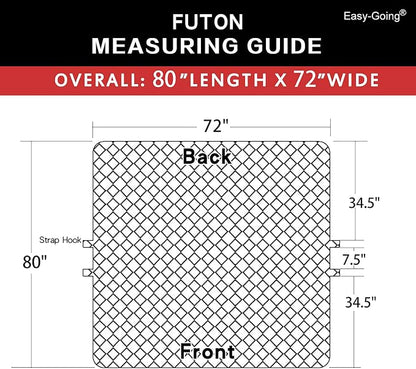 Easy-Going Reversible Couch Cover, Large Futon Sofa, Orange/Black | Machine Washable Slipcover For Dogs, Water Resistant Furniture Mat For Living Room, Non-Slip Sofa Cover, Pet Friendly