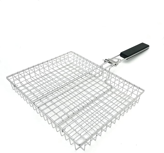 Large Capacity Barbeque Grill Basket With Brush BBQ Tong Deeper Grilling Rack Havy Duty Stainless Steel BBQ Accessories Set