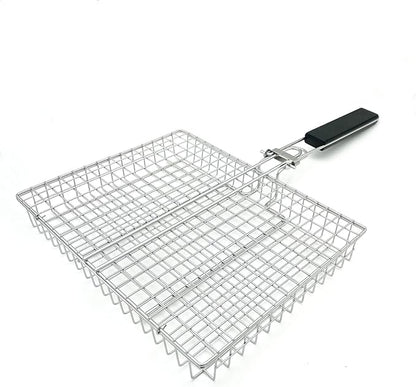 Large Capacity Barbeque Grill Basket With Brush BBQ Tong Deeper Grilling Rack Havy Duty Stainless Steel BBQ Accessories Set