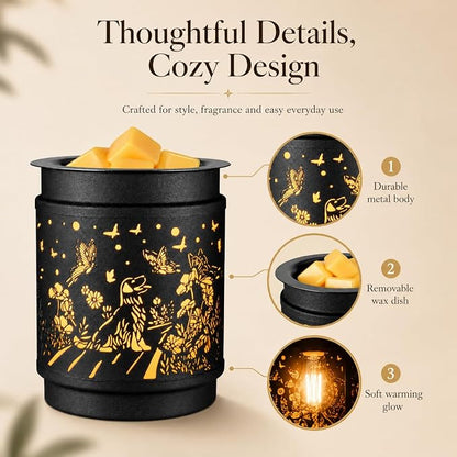 kobodon Wax Melt Warmer Metal Wax Warmer for Scented Wax (Dogs) | Electric Fragrance Candle Oil Burner 2 in 1,as Gifts for Moms Grandma Women Girls