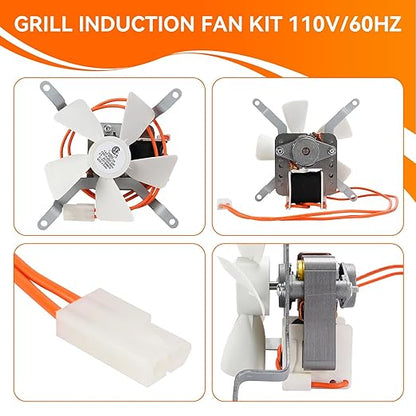 Fire Burn Pot and Hot Rod Ignitor,Auger Motor, Induction Fan Kit, for Traeger and Pit Boss Wood Pellet Grill Parts Replacement