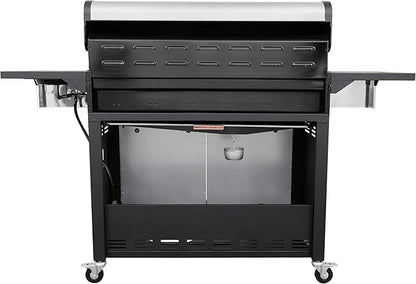 Kenmore 6-Burner Propane Gas BBQ Grill with Side Burner, 73,000 BTUs, Stainless Steel Cabinet Grill with Cast Iron Grates for Outdoor Cooking, Backyard BBQ, Patio, Large Parties
